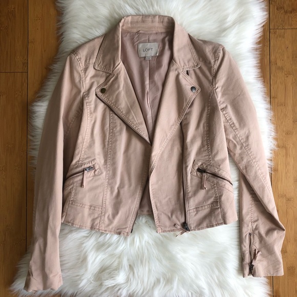 LOFT Jackets & Blazers - Light Pink Loft Cotton Soandex Moto Jacket